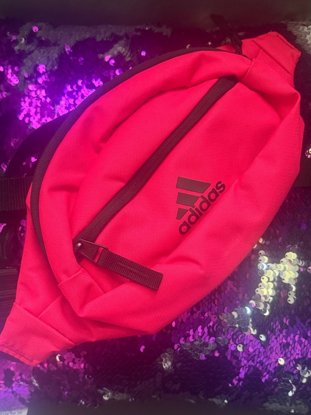 adidas Bright Pink Waist Pack with Black Details